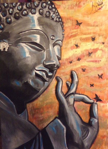 Painting titled "Buddha" by Tangdam, Original Artwork, Oil