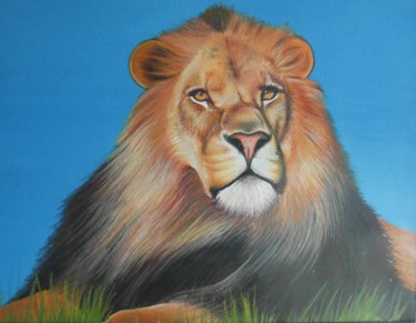 Pittura intitolato "Lion" da Ramona Pepegna Bianchini, Opera d'arte originale, Tempera