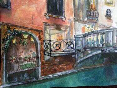 Peinture intitulée "Итальянский пейзаж 3" par Dganna, Œuvre d'art originale, Aquarelle