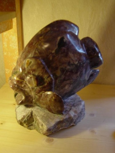 Sculpture intitulée "Poisson violet" par Dgiro, Œuvre d'art originale