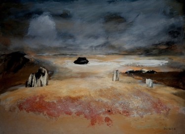 Peinture intitulée "paysage-imaginaire-3" par Daniel Greuzard, Œuvre d'art originale, Acrylique