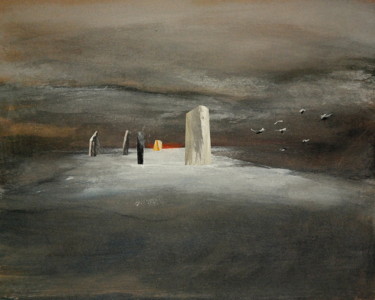 Painting titled "paysage-imaginaire-…" by Daniel Greuzard, Original Artwork, Acrylic