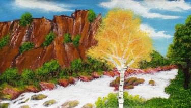 Painting titled "Red Rock" by D' Griese, Original Artwork, Acrylic