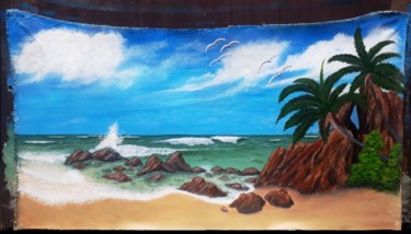 Painting titled "Verde Mar" by D' Griese, Original Artwork, Acrylic