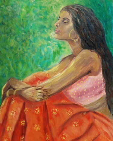 Painting titled "Inner peace" by Dharsha Samarasinha, Original Artwork, Oil