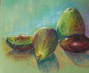 Painting titled "Avocado" by Dharsha Samarasinha, Original Artwork, Pastel