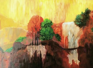 Malerei mit dem Titel "The rich soil" von Dharsha Samarasinha, Original-Kunstwerk, Öl