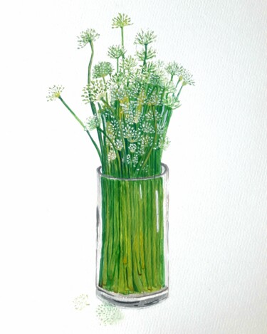 绘画 标题为“The onion flowers” 由Dharsha Samarasinha, 原创艺术品, 水粉
