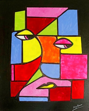 Painting titled "Mélancolie" by Hoareau Daniel, Original Artwork, Acrylic