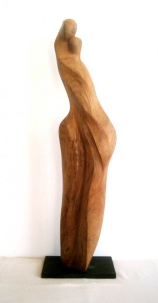 Sculpture titled "Becoming One" by Dhyaneswar Dausoa, Original Artwork, Wood