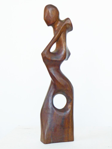 Sculpture titled "Ready for Work" by Dhyaneswar Dausoa, Original Artwork, Wood