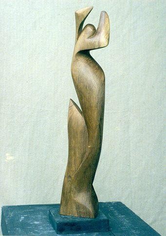 Sculpture titled ""Danse"" by Dhyaneswar Dausoa, Original Artwork, Wood