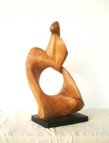 Sculpture titled "Rythme Vegetale" by Dhyaneswar Dausoa, Original Artwork, Wood