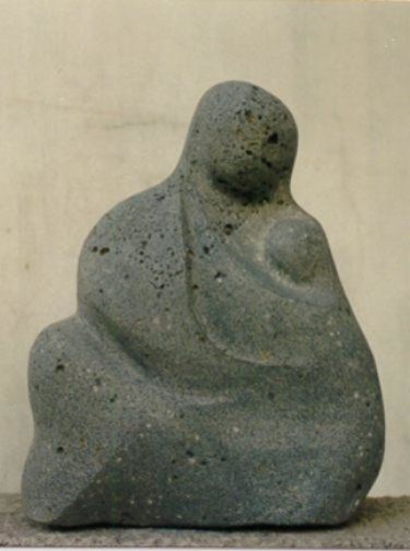 Sculpture titled "Mother and Child" by Dhyaneswar Dausoa, Original Artwork