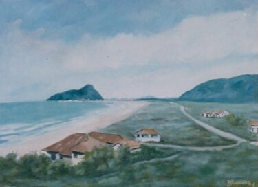 Painting titled "Praia de Caiobá 1949" by Di Magalhães, Original Artwork