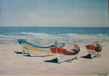 Painting titled "Barcos" by Di Magalhães, Original Artwork