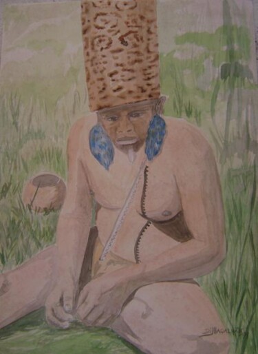 Painting titled "Cacique" by Di Magalhães, Original Artwork