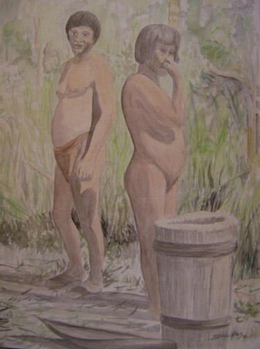 Painting titled "Vamos trabalhar." by Di Magalhães, Original Artwork