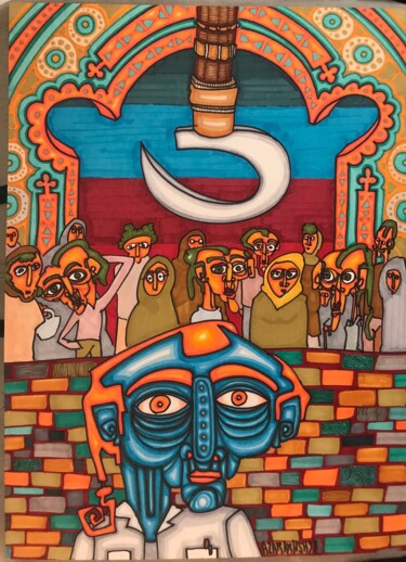 Schilderij getiteld "“Mural” Series" door Diako Art, Origineel Kunstwerk, Marker