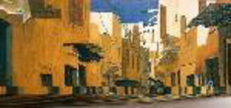 Peinture intitulée "les ruelles" par Diam7 Abderrahim, Œuvre d'art originale