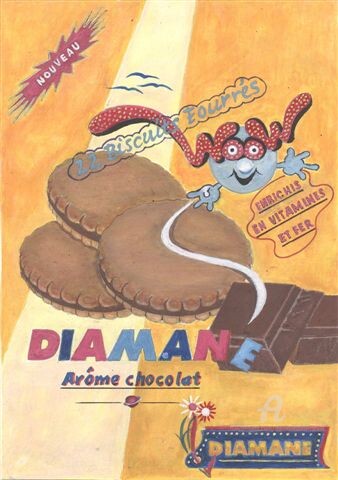 Dessin intitulée "le chocolat2" par Diam7 Abderrahim, Œuvre d'art originale, Gouache