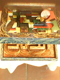 Картина под названием "boite décorative" - Diam7 Abderrahim, Подлинное произведение искусства, Масло