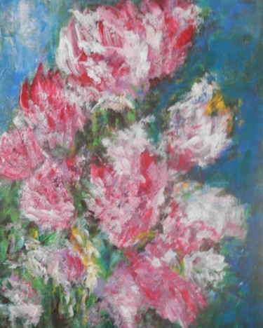 Peinture intitulée "FLEURS" par Michele Diamant-Wawer, Œuvre d'art originale