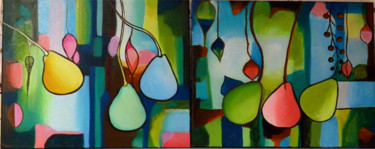Painting titled "abstract botanical" by Diana Afandi, Original Artwork