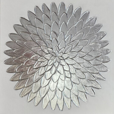 "Silver Flower" başlıklı Tablo Diana Alferova tarafından, Orijinal sanat, Akrilik Ahşap Sedye çerçevesi üzerine monte edilmiş