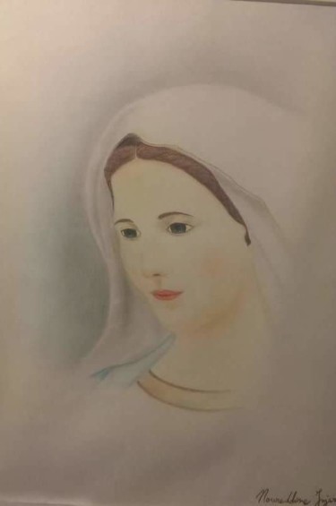 Drawing titled "madonna" by Nordin, Original Artwork, Pastel