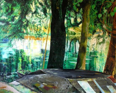 Pittura intitolato "Lago di Posta Fibre…" da Diana Carnevale, Opera d'arte originale
