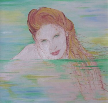 Painting titled "Adagiata sull'acqua" by Diana Carnevale, Original Artwork