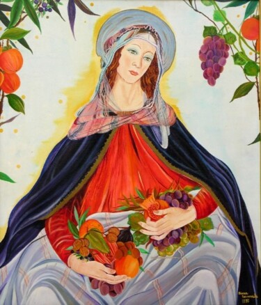 Painting titled "Omaggio a Botticelli" by Diana Carnevale, Original Artwork