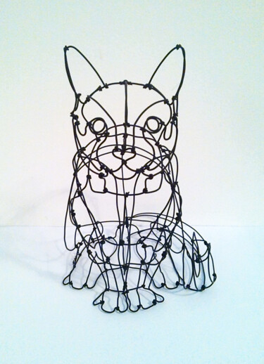 Sculpture intitulée "sculpture chat en f…" par Diana Delaplace, Œuvre d'art originale, Fil de fer