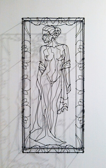Sculpture titled "Sculpture femme nue…" by Diana Delaplace, Original Artwork, Wire