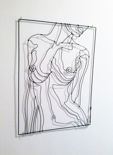 Escultura intitulada "Sculpture de nu en…" por Diana Delaplace, Obras de arte originais, Arame