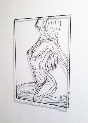 Sculpture intitulée "Sculpture érotique…" par Diana Delaplace, Œuvre d'art originale, Fil de fer