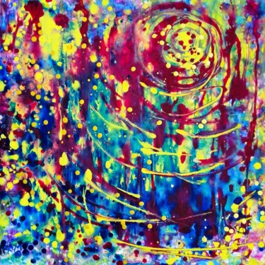 Painting titled "Lighthouse Abstract…" by Diana Dimova - Traxi, Original Artwork, Acrylic