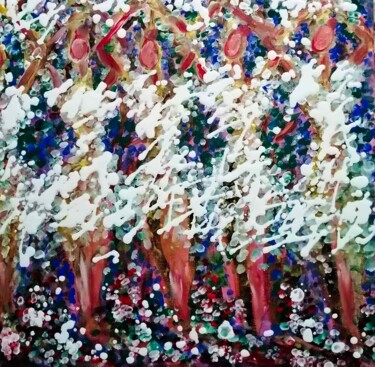 Schilderij getiteld "Spring Abstract: Pu…" door Diana Dimova - Traxi, Origineel Kunstwerk, Acryl