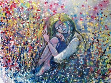 Painting titled "Acrylic painting Wo…" by Diana Dimova - Traxi, Original Artwork, Acrylic