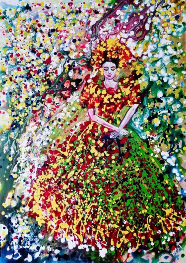 Peinture intitulée "Abstract Colorful P…" par Diana Dimova - Traxi, Œuvre d'art originale, Acrylique