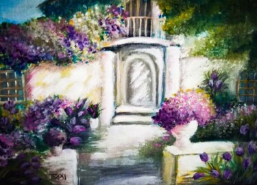 Painting titled "Flowers Garden Oil…" by Diana Dimova - Traxi, Original Artwork, Oil