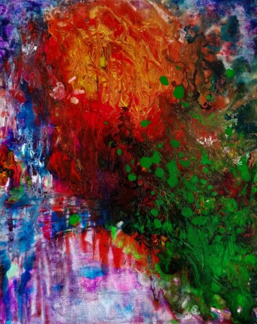 Картина под названием "Romantic abstract s…" - Diana Dimova - Traxi, Подлинное произведение искусства, Акрил Установлен на Д…