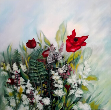 Painting titled "Blooming summer" by Diana Editoiu, Original Artwork, Oil