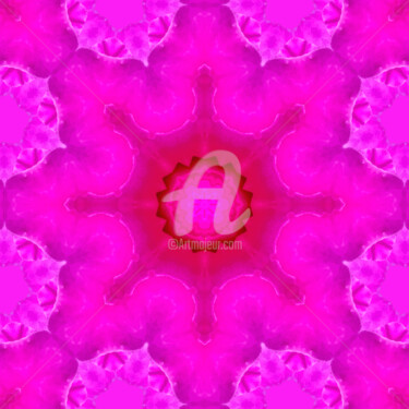 Arts numériques intitulée "Pink rose Kaleidosc…" par Diana Editoiu, Œuvre d'art originale, Image générée par l'IA
