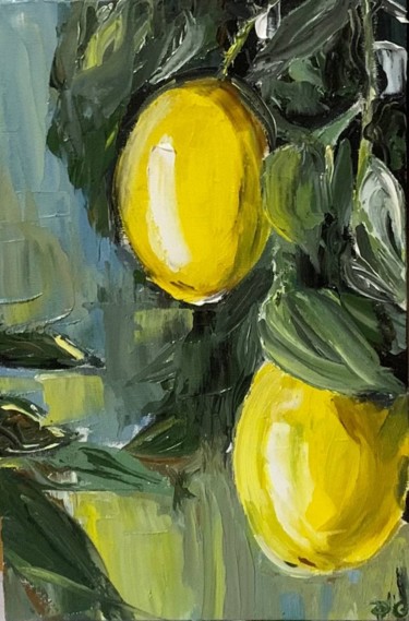 Картина под названием "Два лимона. Two lem…" - Диана Гилевич, Подлинное произведение искусства, Масло
