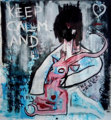 Painting titled "Keep Calm And Snugg…" by Diana Heit, Original Artwork, Acrylic