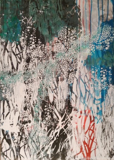Картина под названием "Permeation" - Diana Heit, Подлинное произведение искусства, Акрил Установлен на Деревянная рама для н…