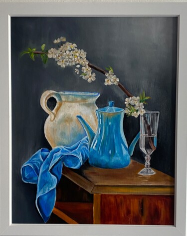 Pintura titulada "Kwiaty w szklance" por Diana Kasiian, Obra de arte original, Oleo