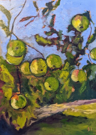 Peinture intitulée "Sonnige Äpfel" par Diana Knepper, Œuvre d'art originale, Huile Monté sur Châssis en bois